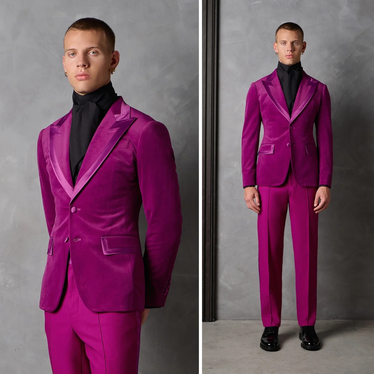 Men Formal Wear Modern - Chic Man Wedding Tuxedos Velvet 2