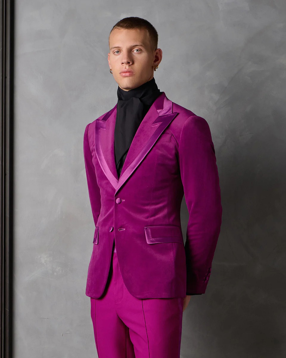 Chic Man Wedding Tuxedos Velve - огляд і ціна Men Formal Wear Modern